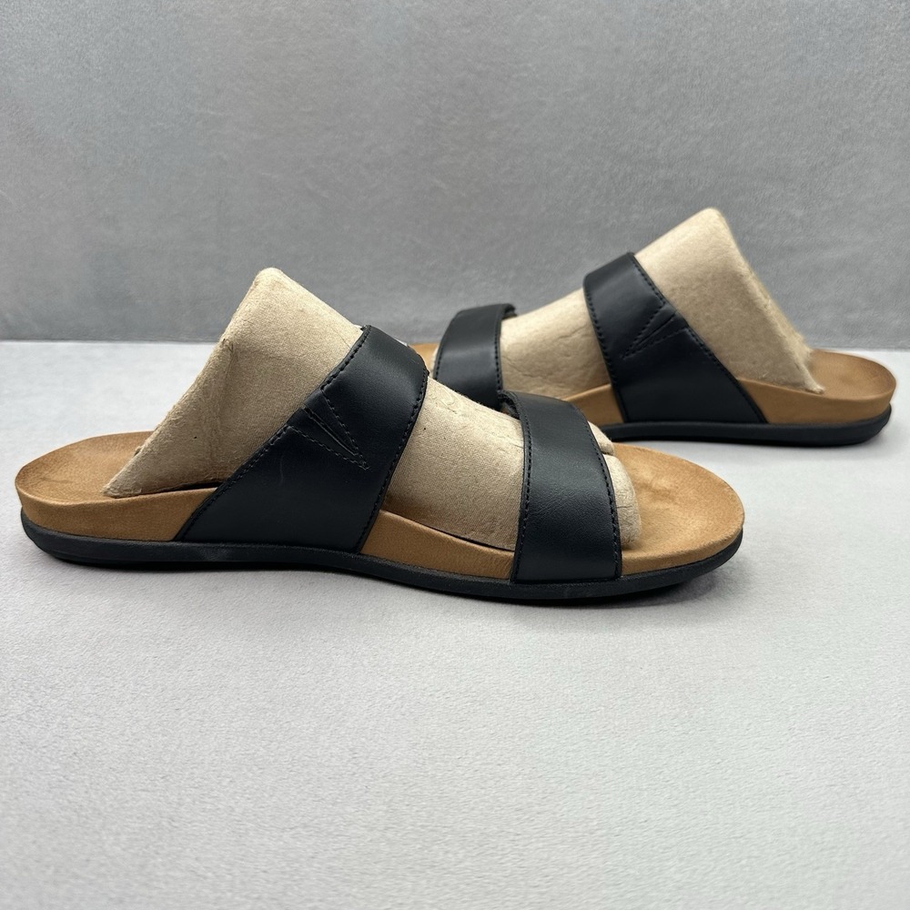 Womens 8.5-9 / EU 39 Dansko Justine Slide Sandals Black Calf Leather Buckle - Picture 5 of 8